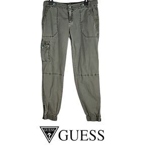 Guess Retro Well-Made Army Green Cargo  Jogger Pants
